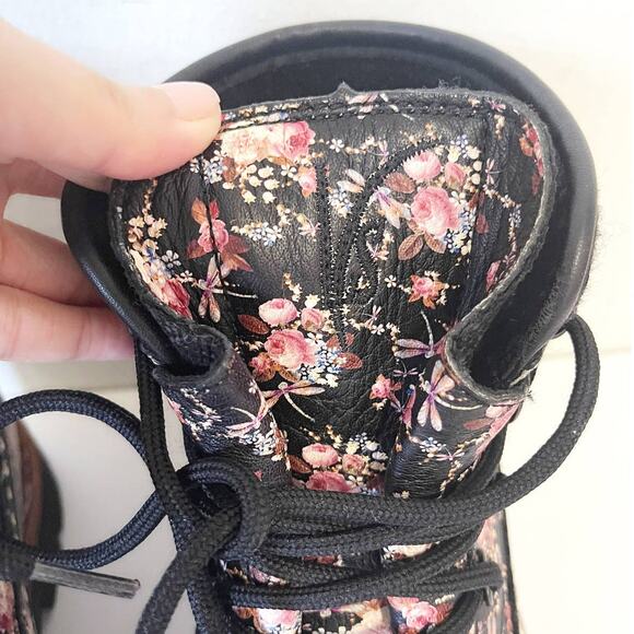 TABITHA SIMMONS Bexley Floral Print Leather Combat Boots Size 7.5 - Picture 12 of 14